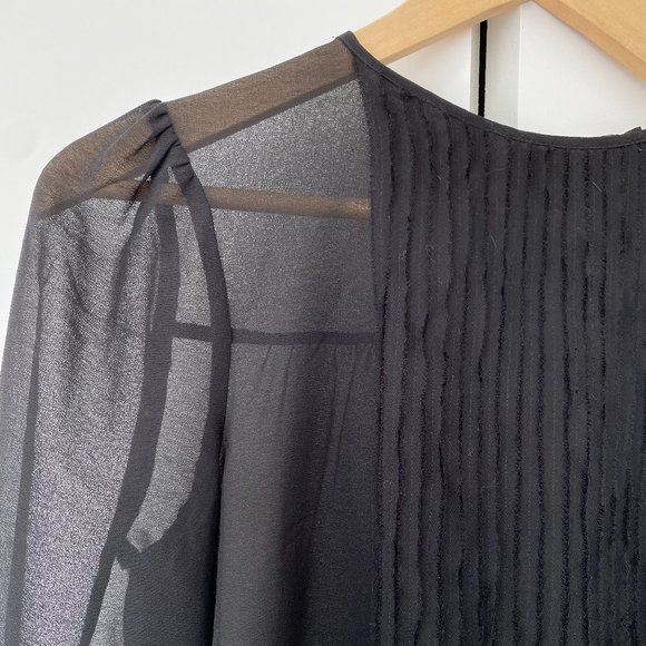 Black Sheer Silk Madewell (Broadway & Broome) Blouse - Picture 2 of 3